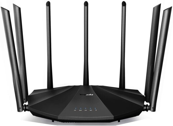 Tenda AC23 Smart WiFi Router - Dual Band Gigabit Wireless (up to 2033 Mbps) Internet Router for Home, 4X4 MU-MIMO Technology, Up to 1400 sq ft Coverage Parental Control Compatible with Alexa (AC2100)