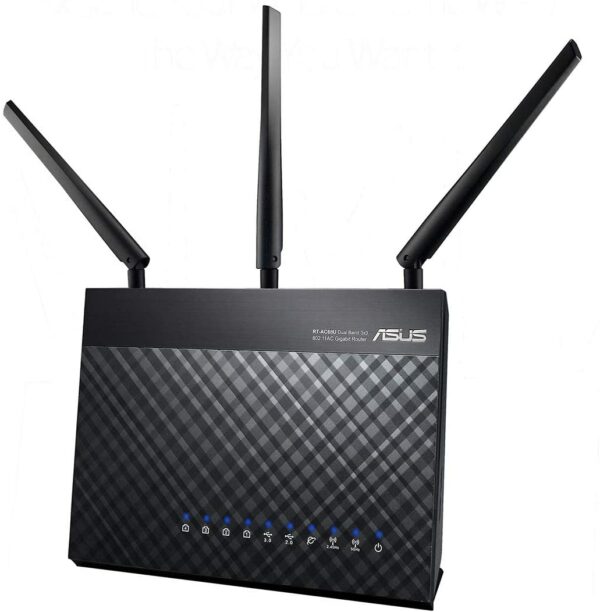 ASUS AC1900 WiFi Gaming Router (RT-AC68U) - Dual Band Gigabit Wireless Internet Router, Gaming & Streaming, AiMesh Compatible, Included Lifetime Internet Security, Adaptive QoS, Parental Control