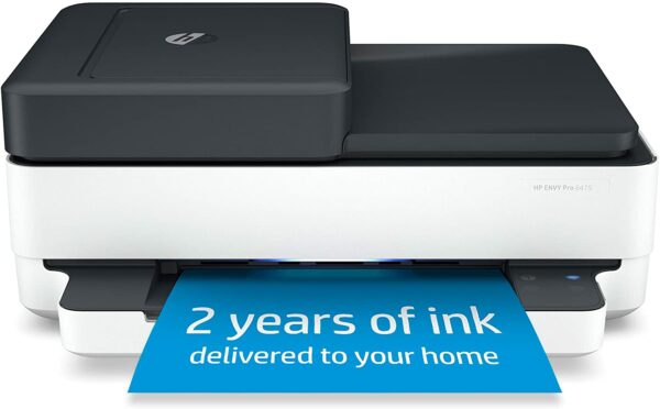 HP ENVY Pro 6475 Wireless All-in-One Printer, Includes 2 Years of Ink Delivered, Mobile Print, Scan & Copy (8QQ86A)