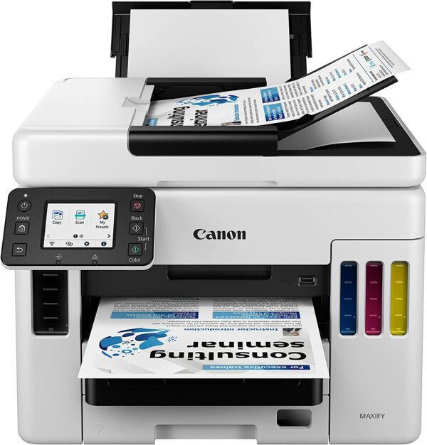 Canon MAXIFY GX7020, Wireless MegaTank All-in-One Supertank Printer, [Print, Copy, Scan, Fax ], White
