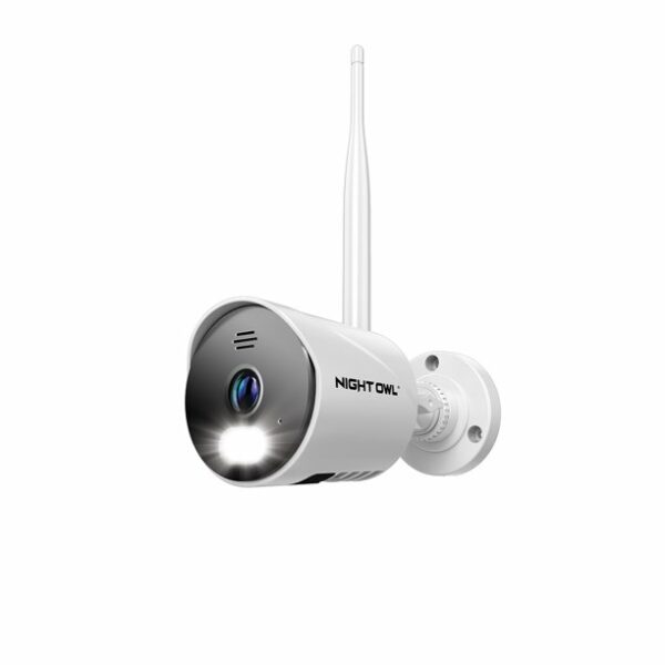 Night Owl Wi-Fi IP 1080p HD Spotlight Surveillance Bullet Cameras, 2-Way Audio Enabled, Indoor Outdoor, Night Vision, White
