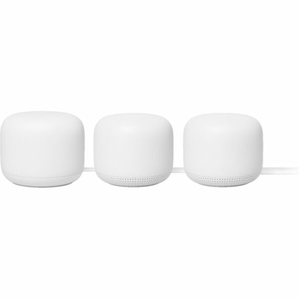 Google - Geek Squad Certified Refurbished Nest Wifi AC2200 Mesh System Router and 2 Add-On Points (3-Pack) - Snow
