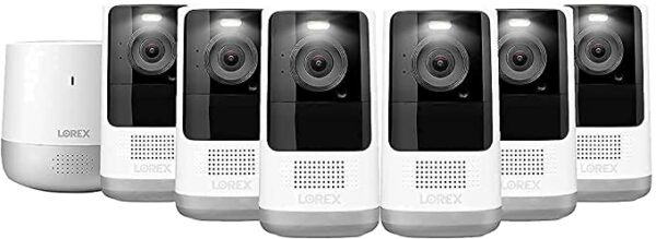 Lorex Home Hub 32GB with Six 2K QHD Wire-Free Battery-Operated Indoor/Outdoor Security Cameras