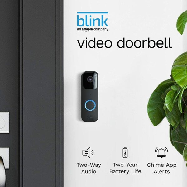 Blink Video Doorbell + 1 Outdoor camera system with Sync Module 2 | Two-way audio, HD video, motion and chime app alerts and Alexa enabled — wired or wire-free (Black) (Copy)