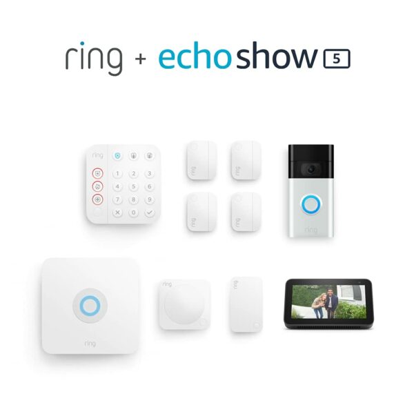 Ring Alarm 5-piece kit (2nd Gen) – home security system with optional 24/7 professional monitoring – Works with Alexa