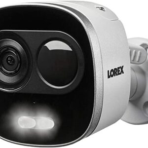 Lorex Weatherproof Indoor/Outdoor 4K Ultra HD Active Deterrence Security Camera, HD Camera w/Long Range Color Night Vision, 2- Way Talk, Motion Activated Lights, and Remote-Triggered Sirens