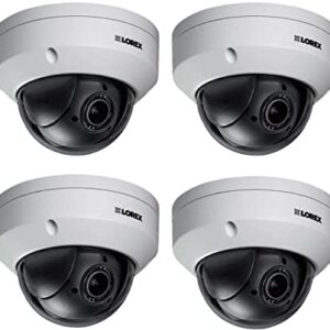 Lorex 4 Pack LNZ44P4B Super High Definition 4MP Indoor/Outdoor Day & Night PTZ Network Dome Camera with Color Night Vision, 4X Optical Zoom, Vandal Resistant, Waterproof