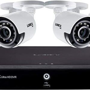 Lorex 4K Indoor/Outdoor Analog Wired Security Camera System, Ultra HD Bullet Cameras with Motion Detection Surveillance, Color Night Vision & Smart Home Compatibility, 1TB 8 Channel DVR, 4 Cameras
