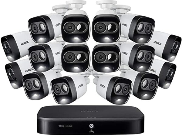 Lorex 1080p HD 16-Channel 2TB Security System with 16 1080p HD Indoor Outdoor Security Cameras, Advanced Person/Vehicle Detection, Active Deterrence, and Smart Home Compatibility