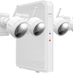 Lorex 2K Wire-Free System with 4 Battery-Operated Active Deterrence Cameras and Person Detection