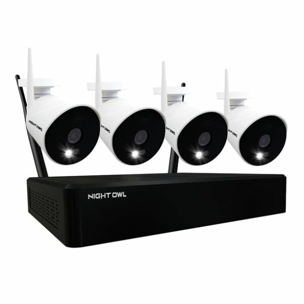 Night Owl Security Camera System, 10 Channel Wi-Fi NVR with 1TB Hard Drive, 3 Wire Free (Battery) 1080p HD Spotlight Surveillance Bullet Cameras, 2-Way Audio Indoor Outdoor Cameras with Night Vision