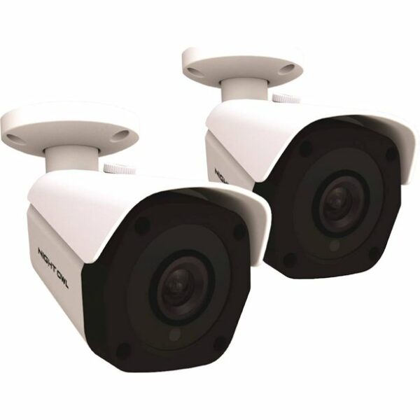 Night Owl - Indoor/Outdoor 4K Wired Network Surveillance Cameras (2-Pack) - Black/White