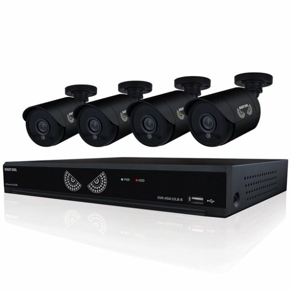 Night Owl 8-Channel Security Camera System, 720P AHD DVR, 4 indoor/outdoor HD 720p bullet cameras (Model WM-8HD10L-4720)