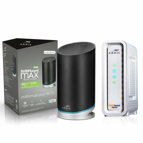 SURFboard mAX™ Plus Mesh Wi-Fi® 6 router & SB8200 Cable Modem DOCSIS 3.1 SURFboard mAX™ Plus Mesh Wi-Fi® 6 router & SB8200 Cable Modem DOCSIS 3.1