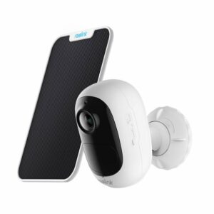 Reolink 1080P Outdoor Security Battery-Powered WIFI Camera, PIR Motion Detection, 2-Way Audio, IP65 Watreproof, Night Vision, Supports Google Assistant, Argus 2E + White Solar Panel