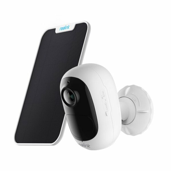 Reolink 1080P Outdoor Security Battery-Powered WIFI Camera, PIR Motion Detection, 2-Way Audio, IP65 Watreproof, Night Vision, Supports Google Assistant, Argus 2E + White Solar Panel