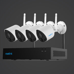 Reolink RLK4-211WB4-S 1080p Wireless Security System with More Accurate Motion Detection; 4-Channel NVR for Optional 24/7 Recording